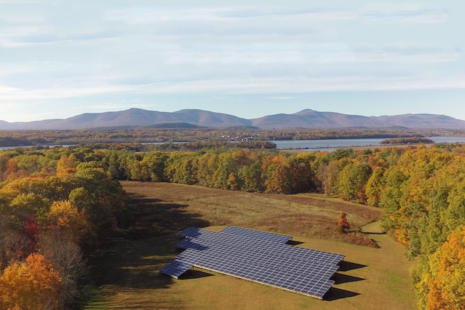 Solar panels on Bard College campus
