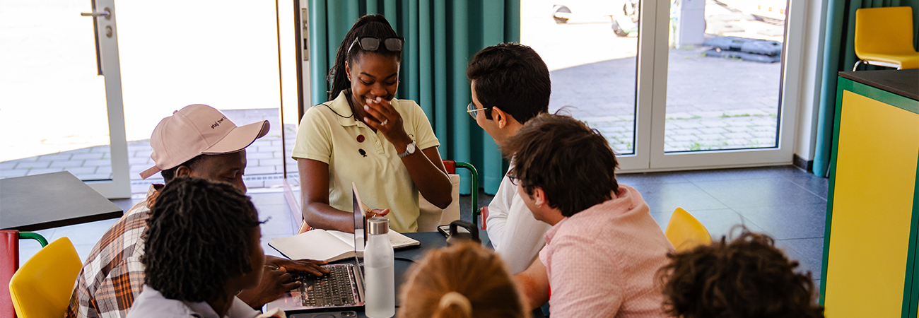 Group of students at the table
