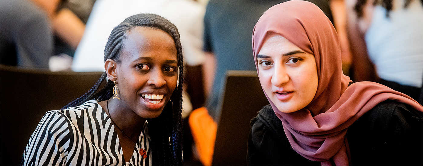 Two students close up