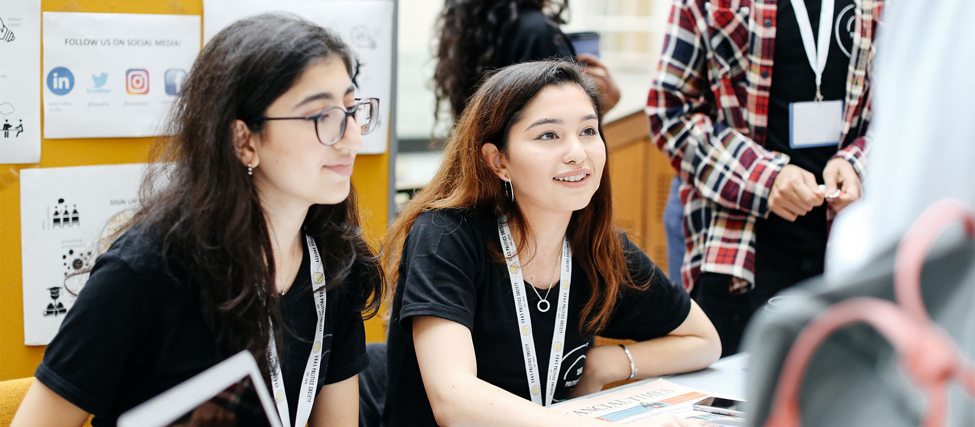 Two students at a table