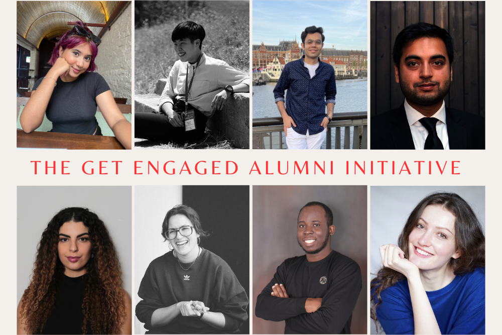 Eight tiles with Get Engaged alumni