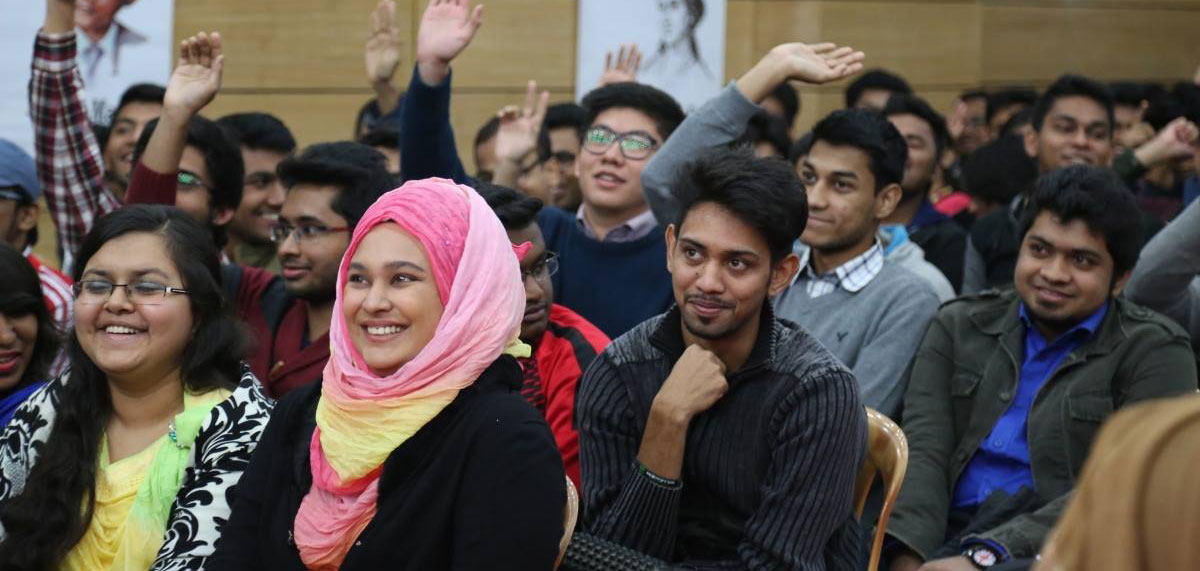 Students smiling