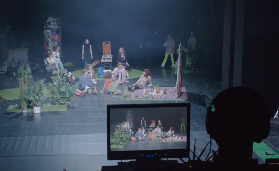 Camera filming a performance at Junges theater
