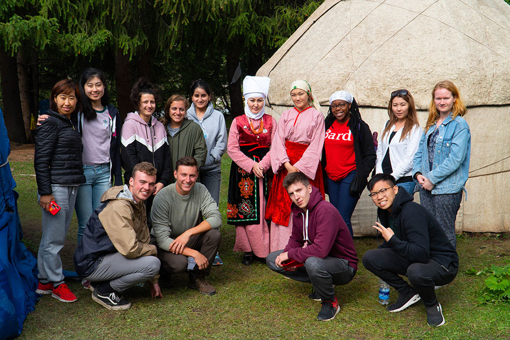 Student exchange group in Kyrgyzstan